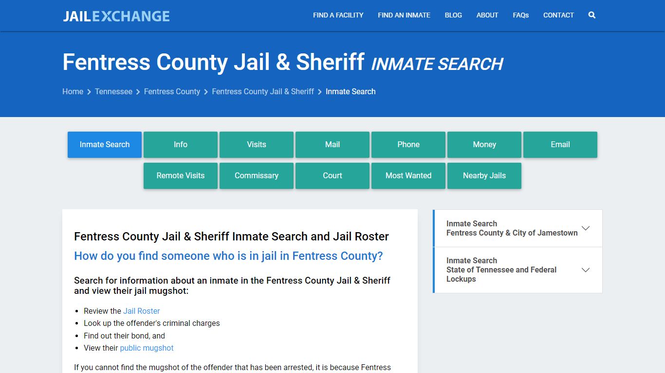 Fentress County Jail & Sheriff Inmate Search - Jail Exchange